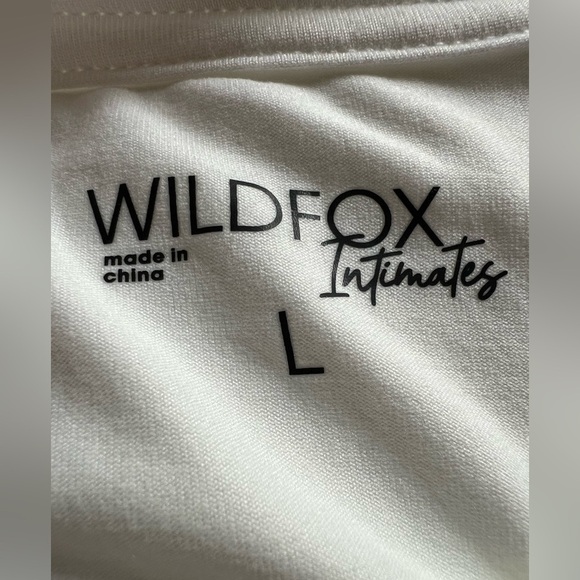 NWT WILDFOX Intimates white long slv top "Weekend, I love you" sz L comfy - Picture 4 of 12